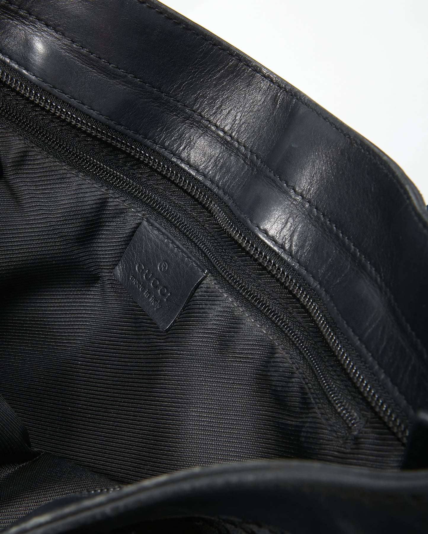 Gucci Black GG Supreme Monogram Canvas Leather Detail Tote