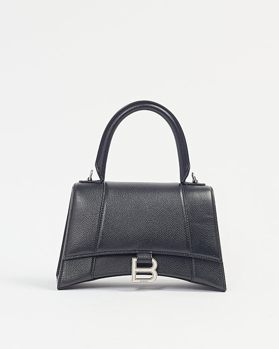Balenciaga Black Grained Leather Hourglass XS Handbag Box RETYCHE