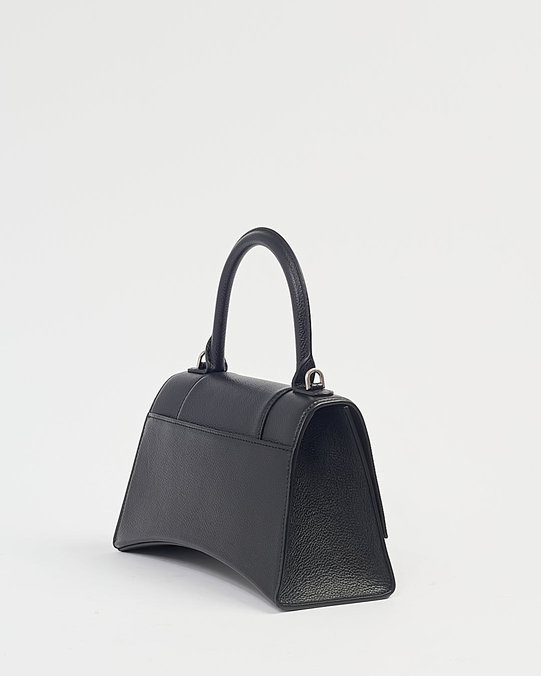 Balenciaga Boîte à sac à main Hourglass XS en cuir grainé noir