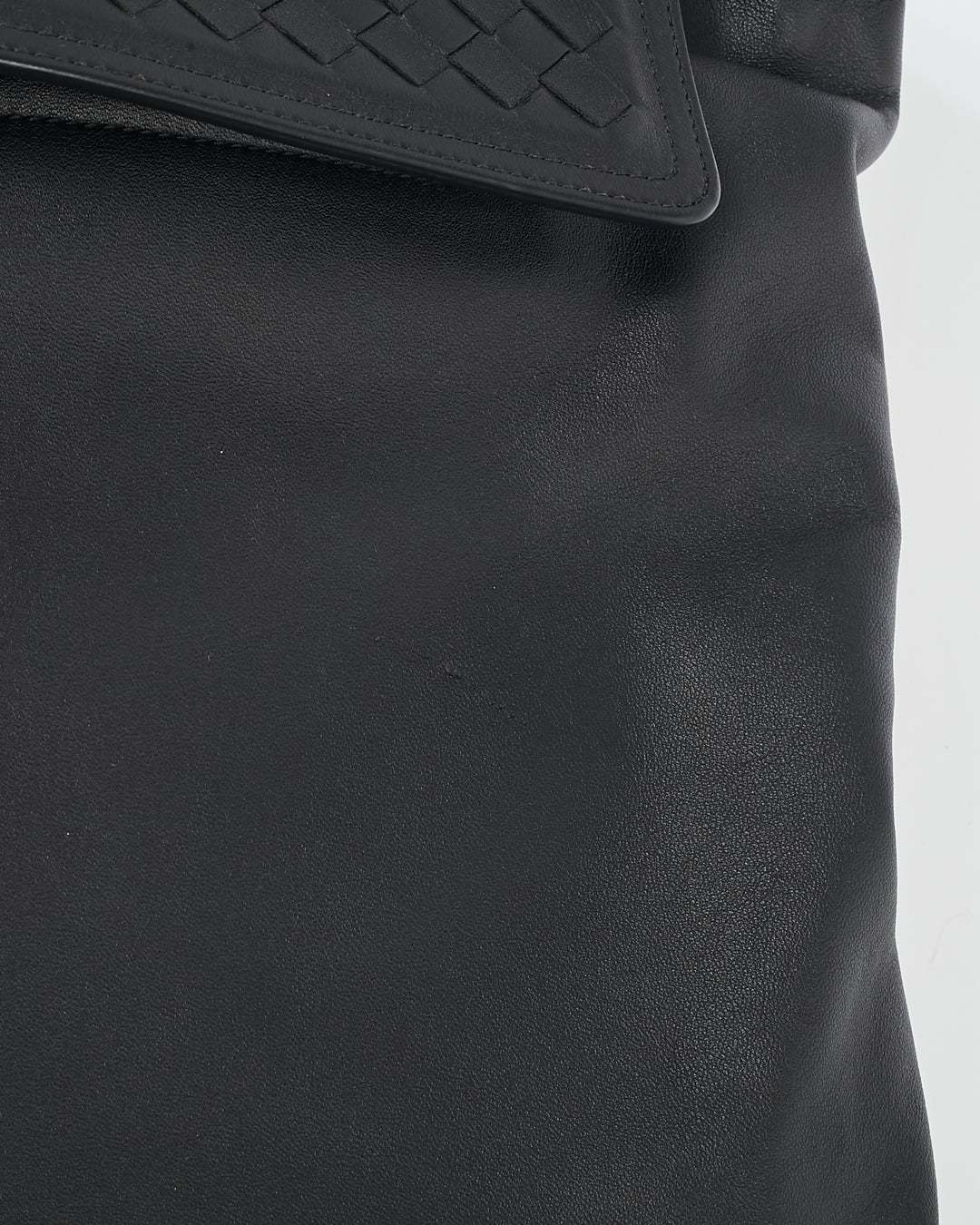 Bottega Veneta Black Leather Intrecciato Detail Backpack Bag