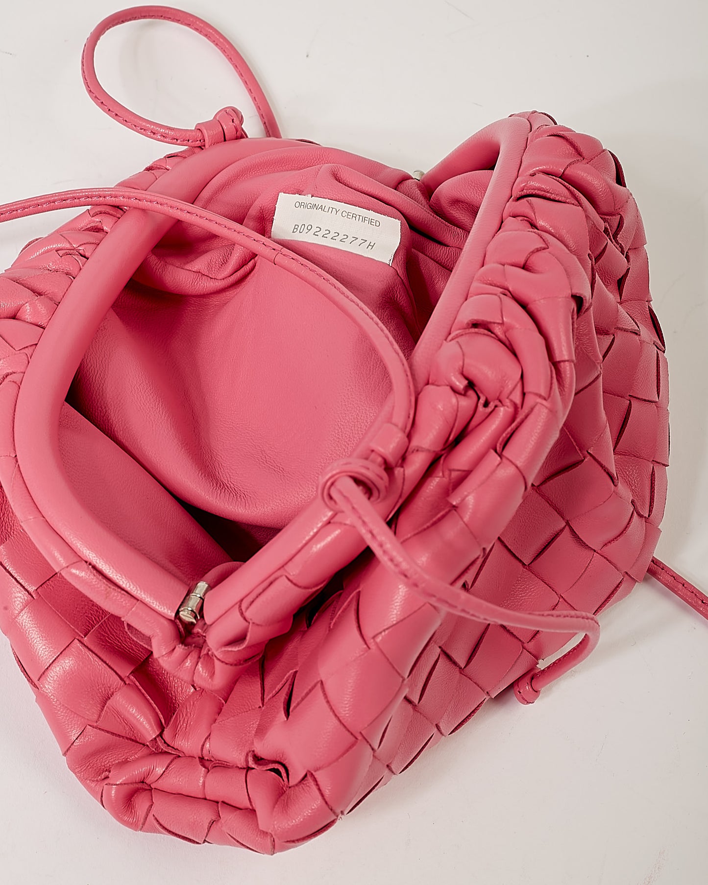 Bottega Veneta Pink Intrecciato The Mini Pouch Bag