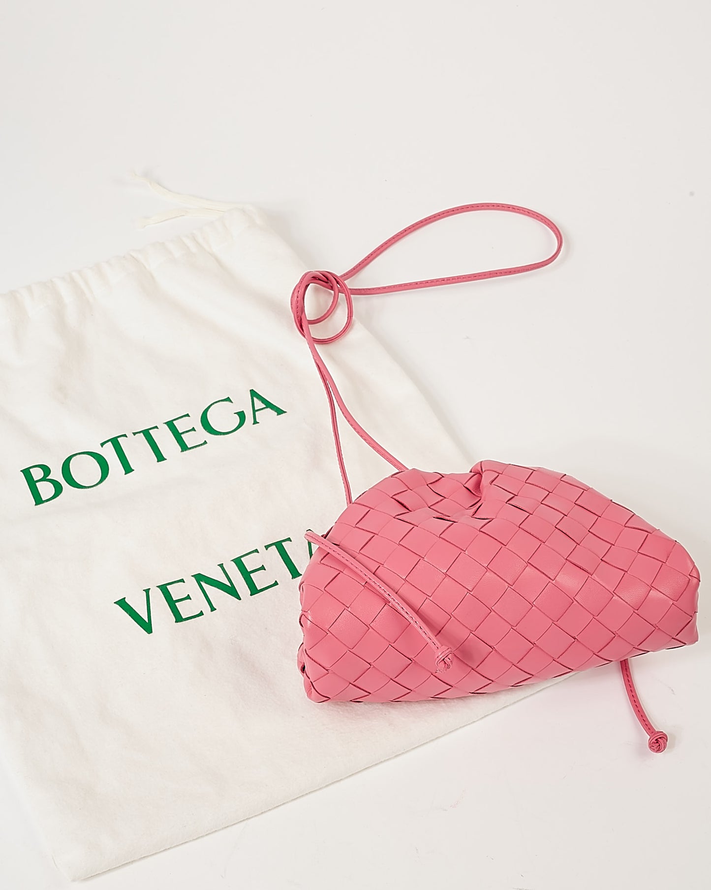 Bottega Veneta Pink Intrecciato The Mini Pouch Bag