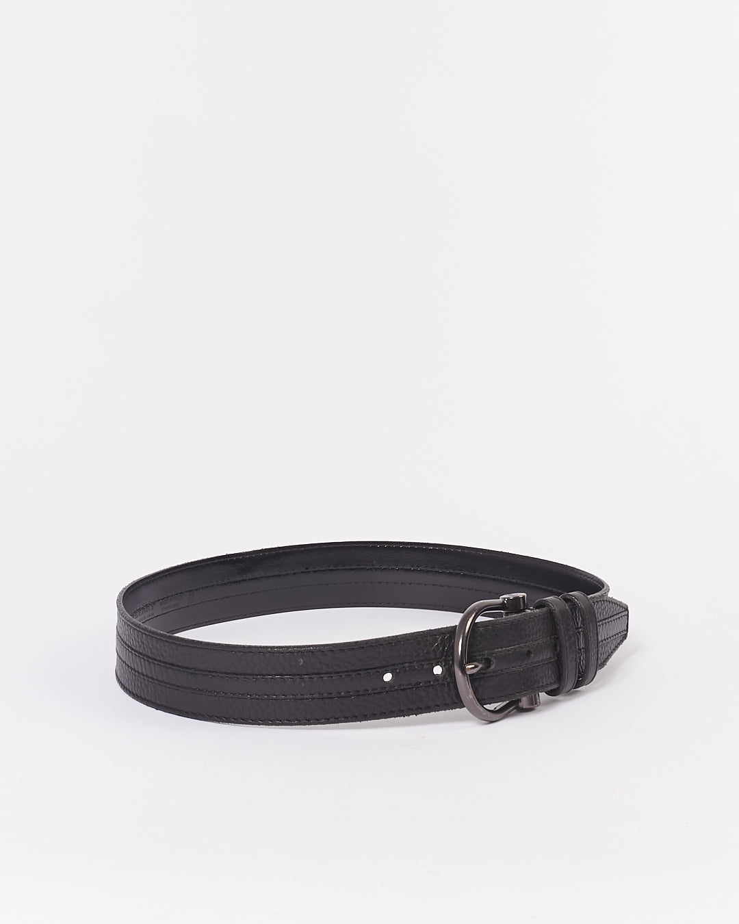 Burberry Black Leather Buckle Belt - 32/80