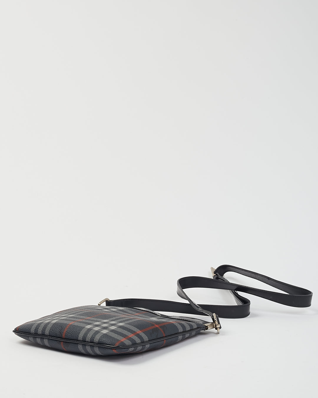 Burberry Navy Coated Canvas  Nova Check Crossbody Bag