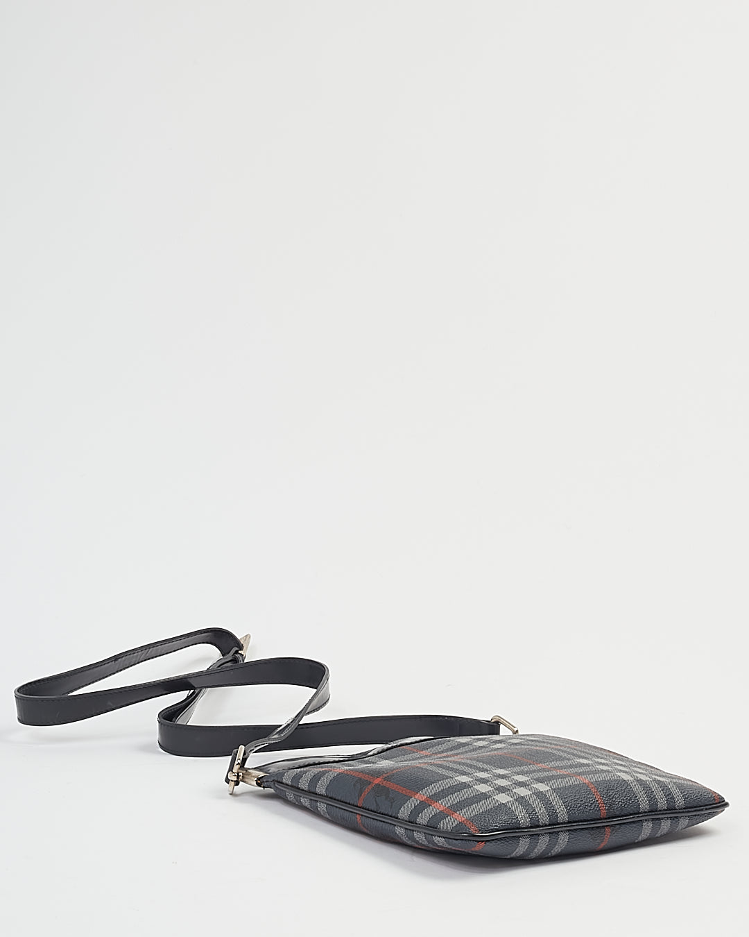 Burberry Navy Coated Canvas  Nova Check Crossbody Bag
