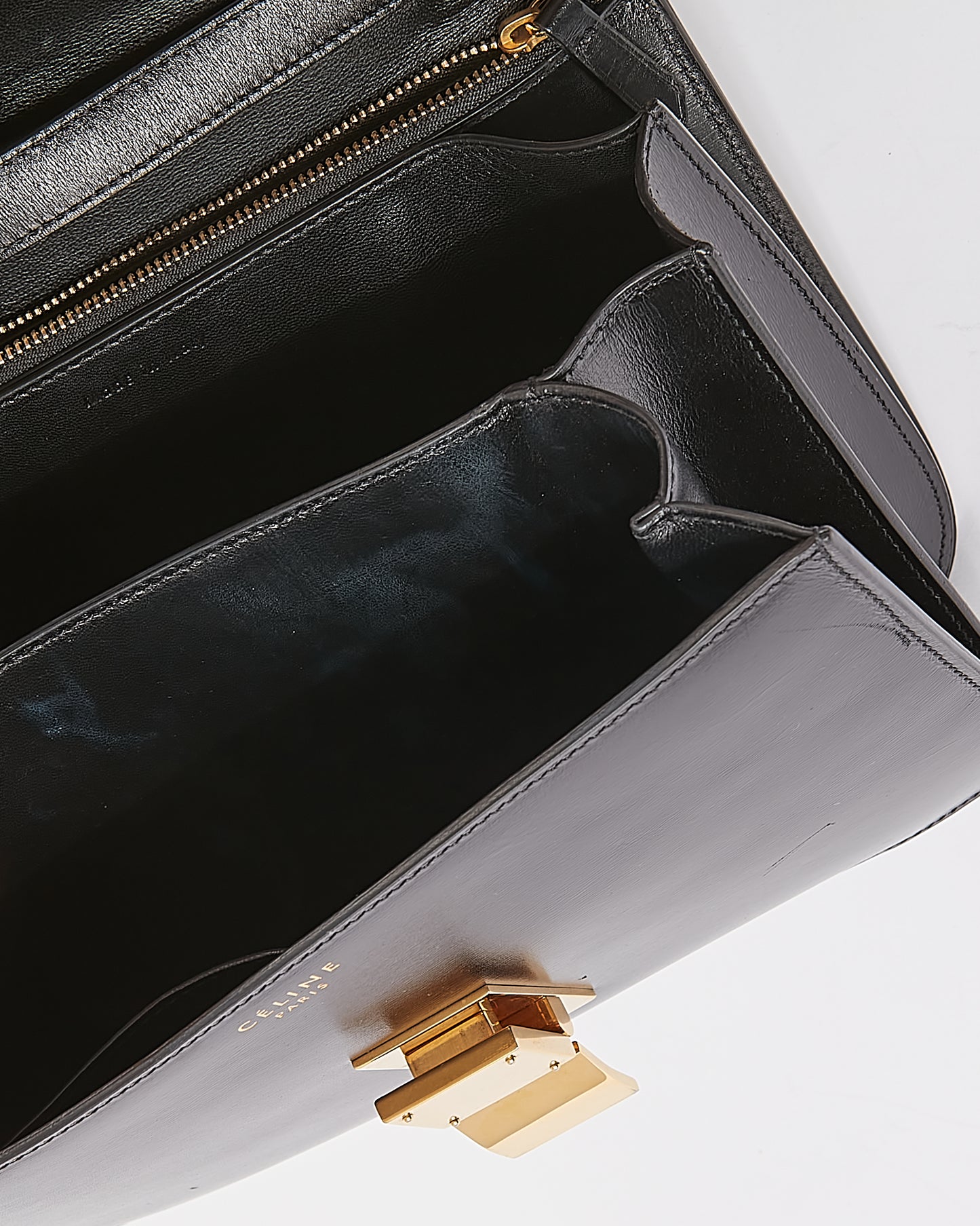 Celine Black Leather Medium Classic Box Bag