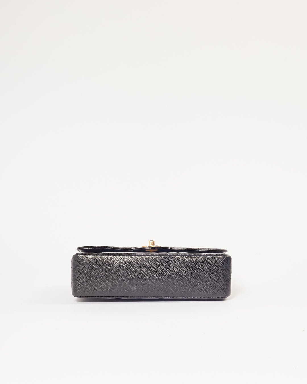 Chanel Black Caviar Quilted 24K Gold Plated Small Classic Double Flap Bag