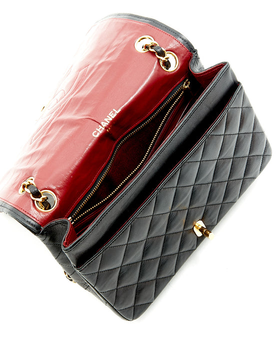 Chanel Black Lambskin Vintage Leather Single Flap Bag
