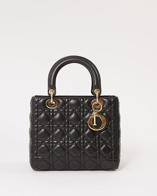 Dior Black Cannage Leather Medium Lady Dior Bag (no strap)