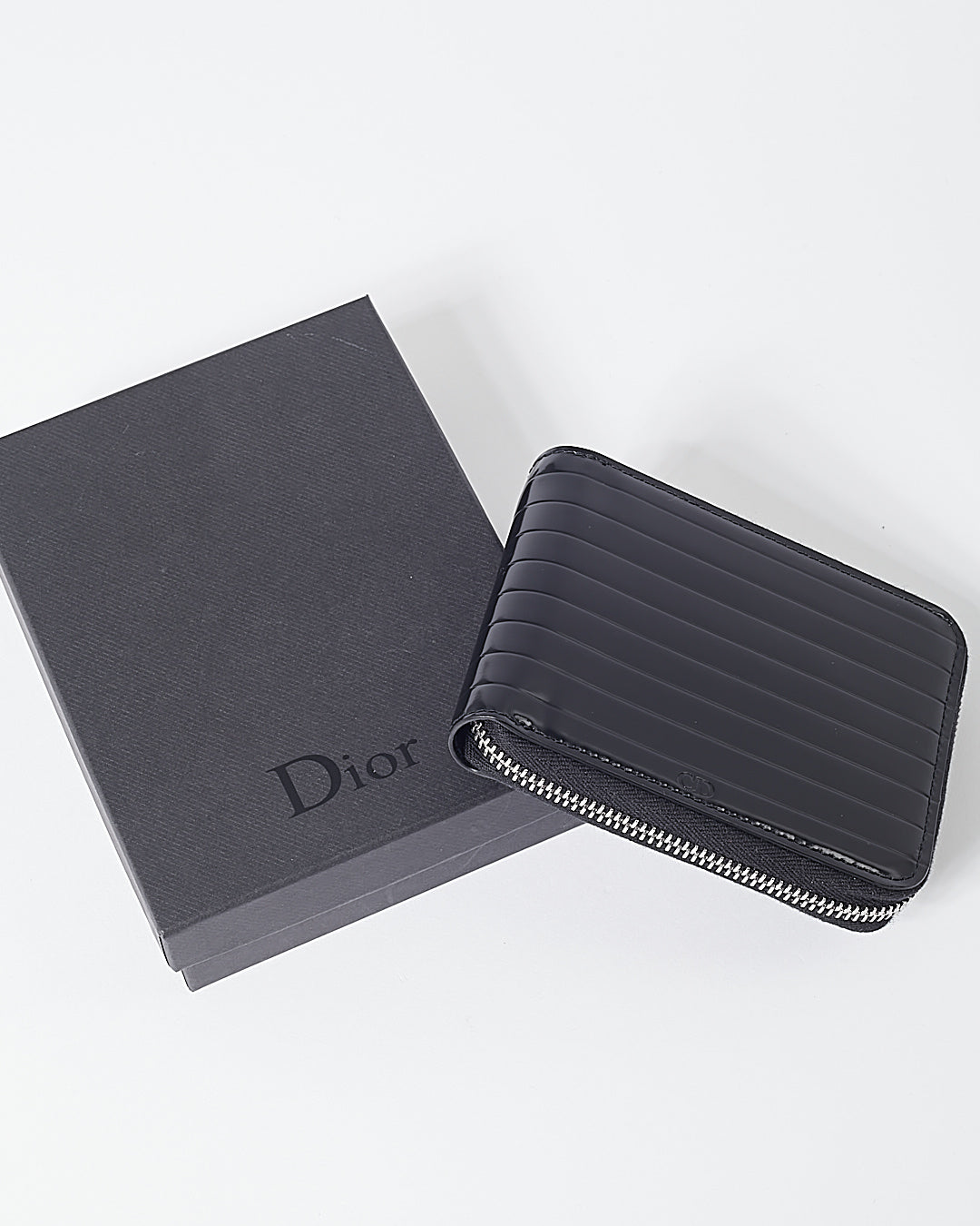 Dior Homme Black Patent Zippy Wallet