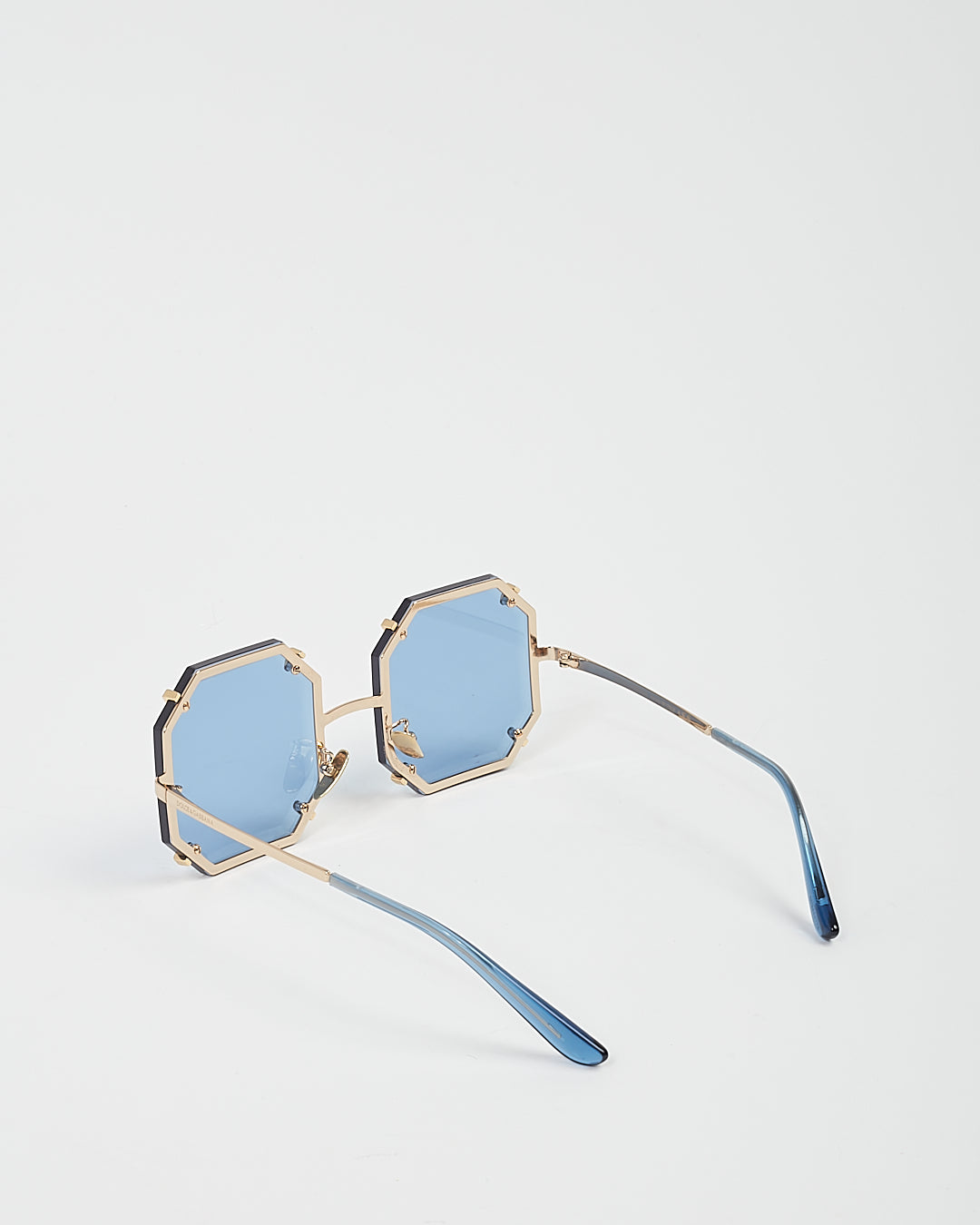 Lunettes de soleil Dolce Gabbana bleues à verres octogonaux DG2216