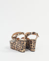 Dolce Gabbana Cheetah Print Patent Leather Strap Wedge Heels - 39