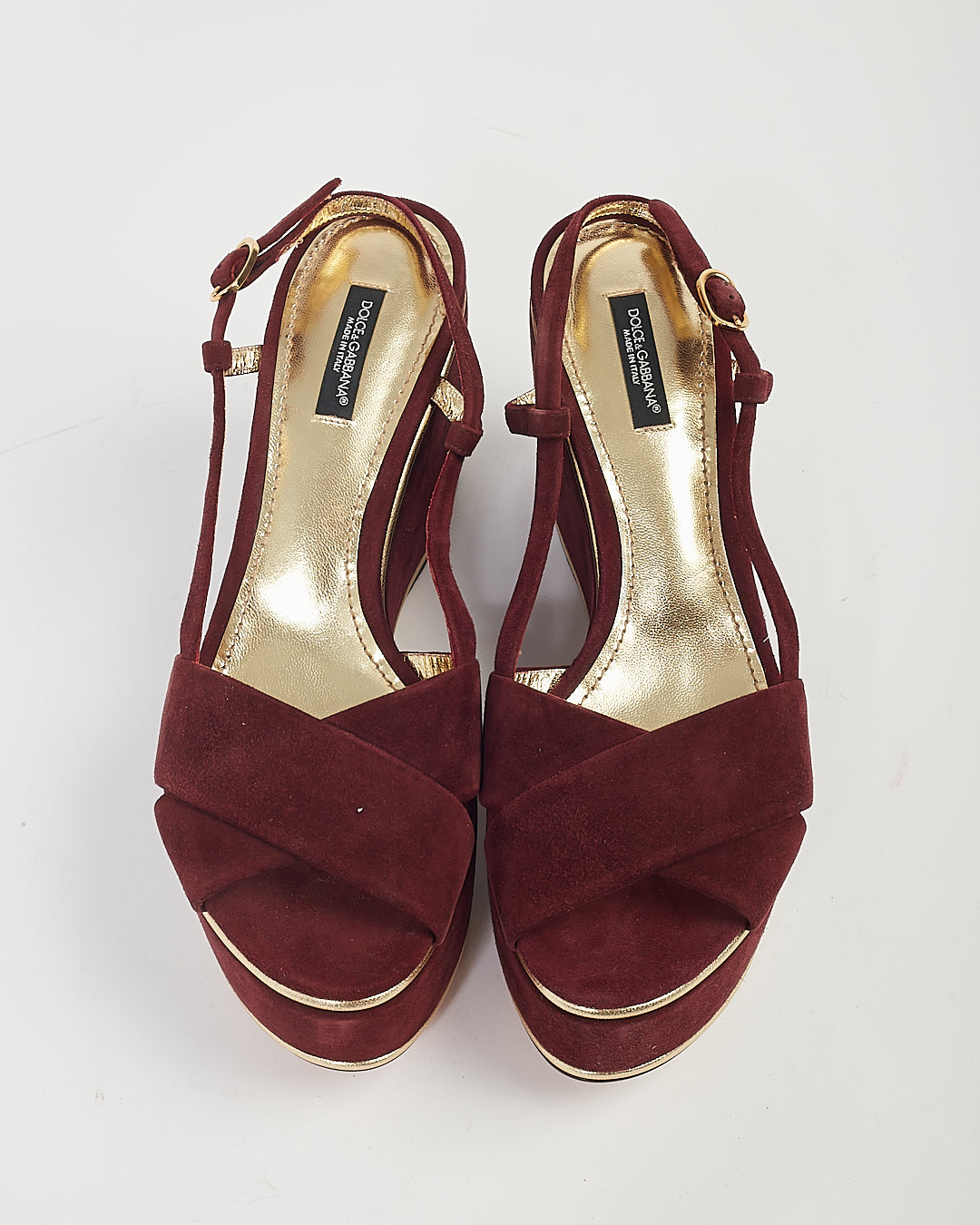 Talon compensé avec bride en daim violet Dolce Gabbana - 39