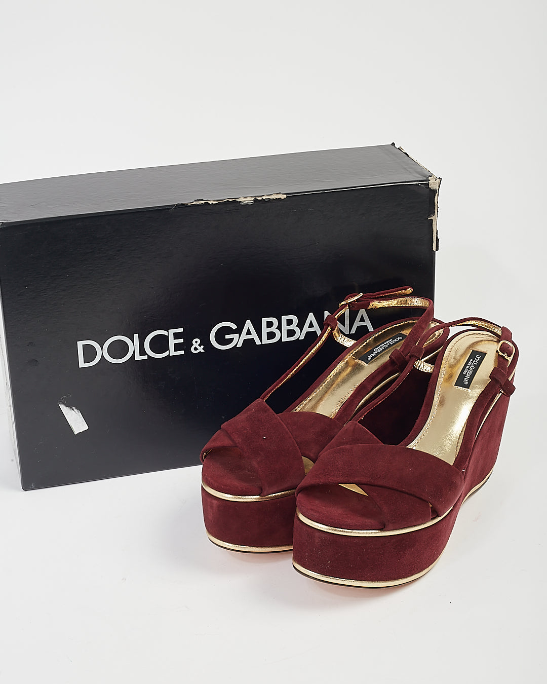 Talon compensé avec bride en daim violet Dolce Gabbana - 39