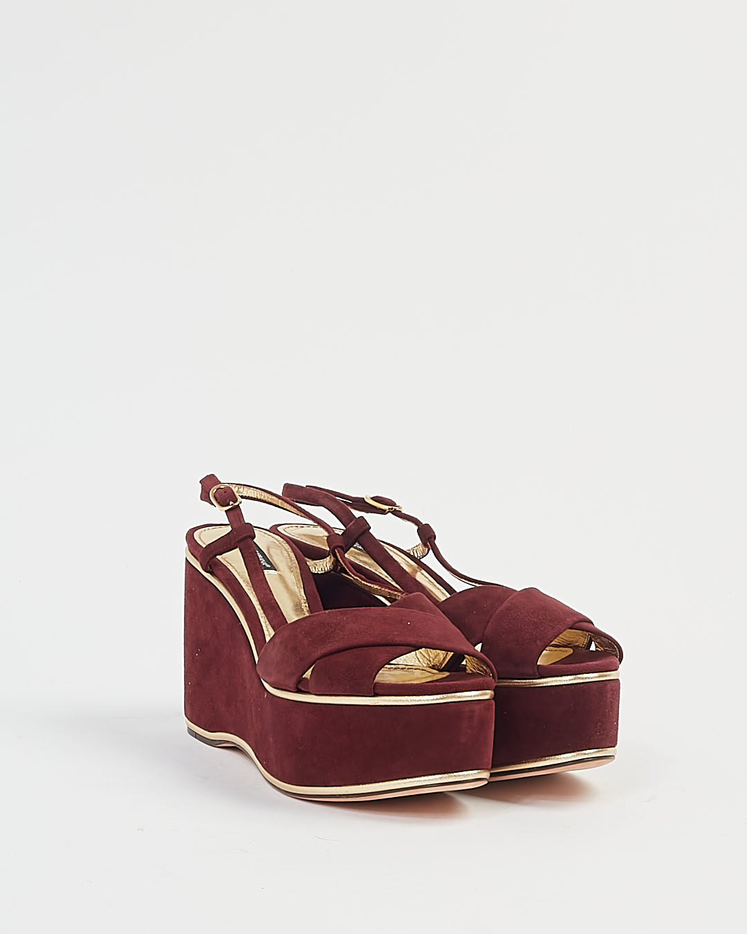 Talon compensé avec bride en daim violet Dolce Gabbana - 39