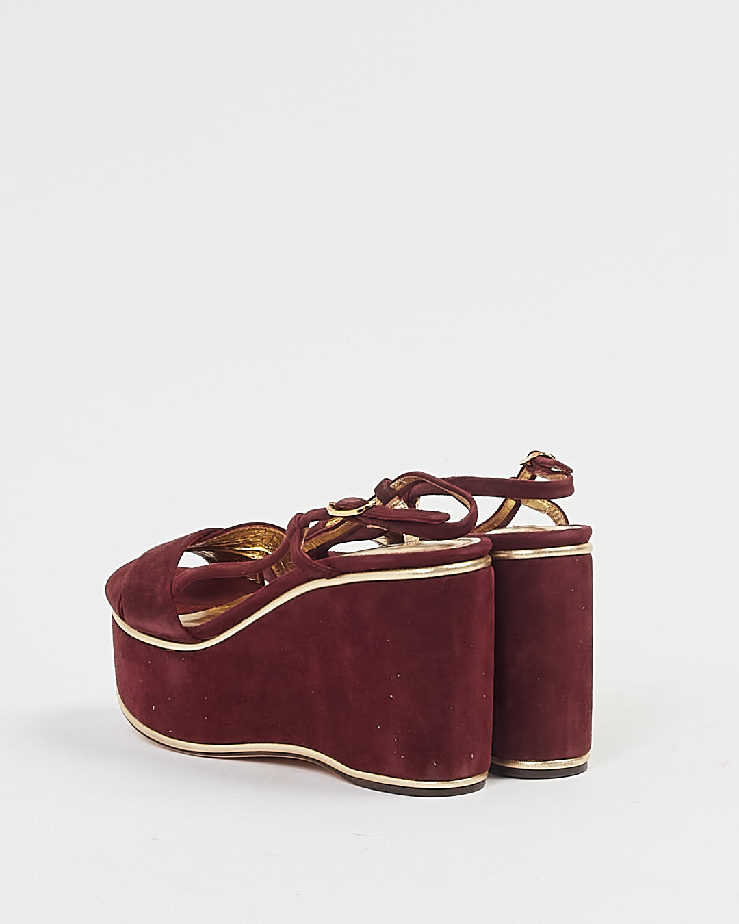 Talon compensé avec bride en daim violet Dolce Gabbana - 39