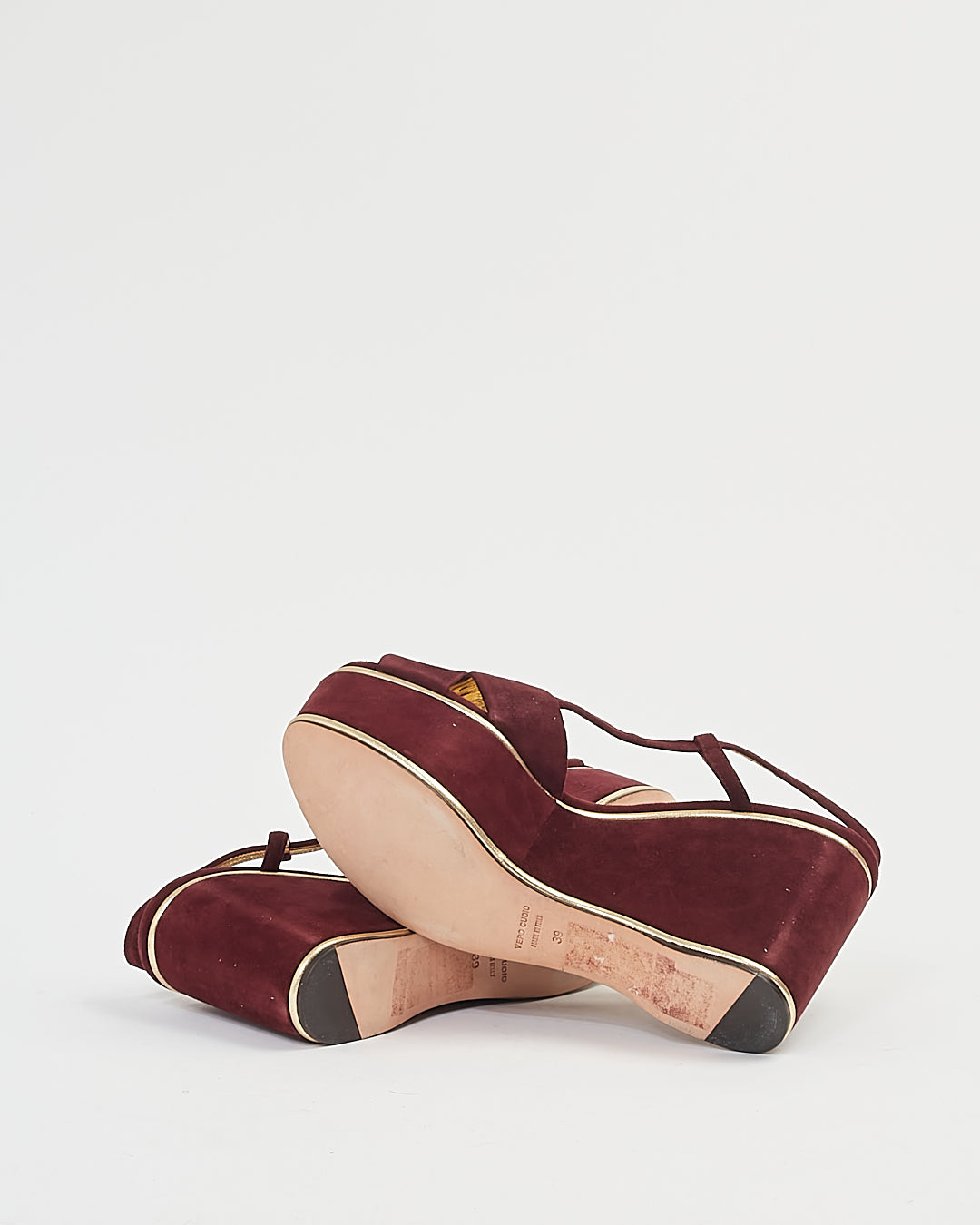 Talon compensé avec bride en daim violet Dolce Gabbana - 39