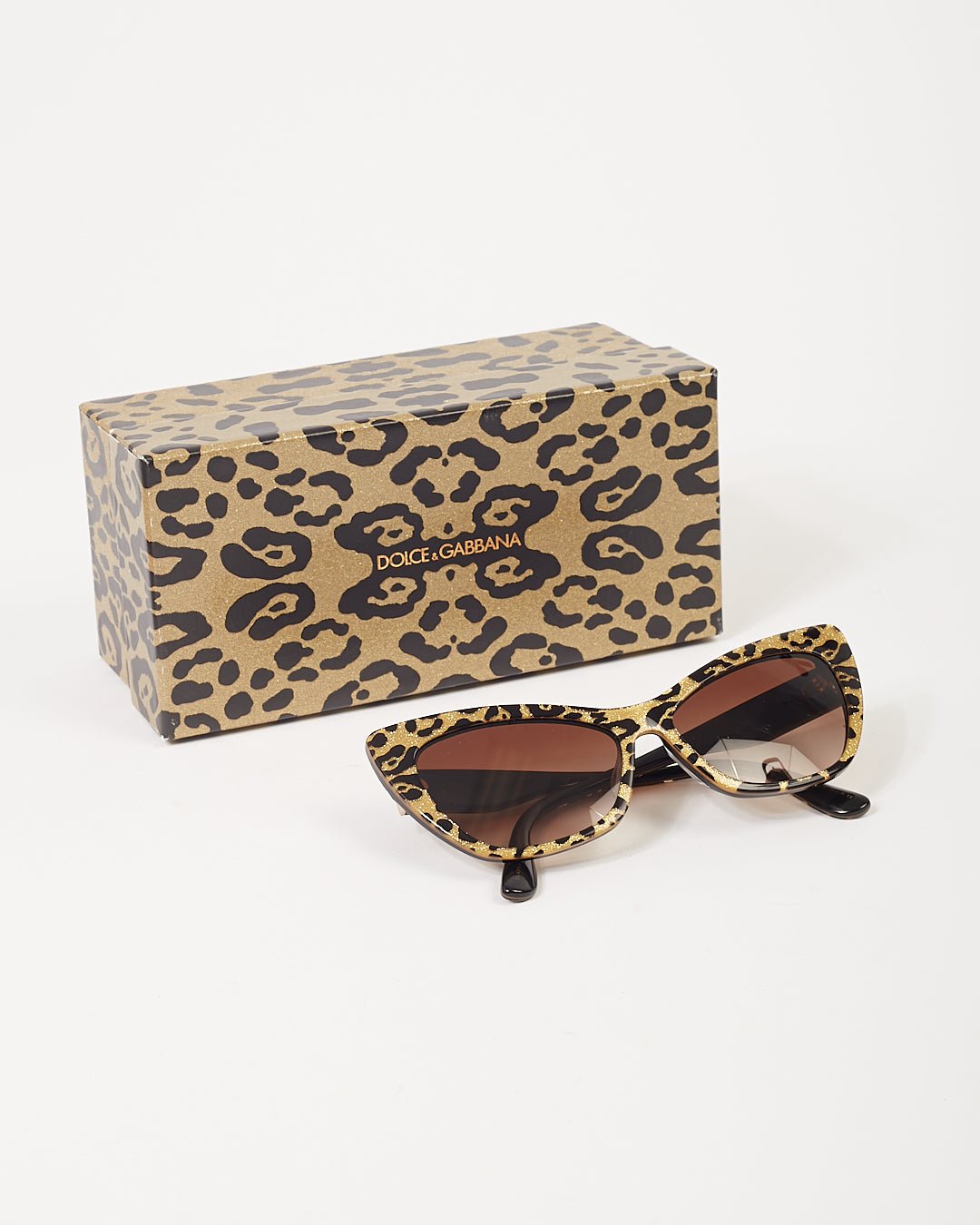 Dolce & Gabbana DG4370 Leopard Sparkle Cat Eye Sunglasses