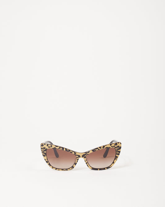 Dolce &amp; Gabbana DG4370 Lunettes de soleil œil de chat scintillantes léopard