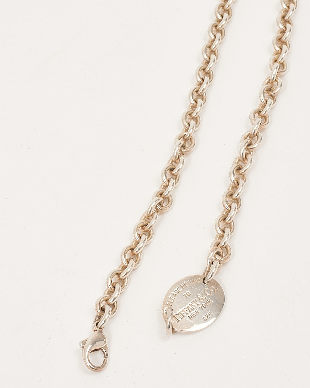Collier étiquette ovale Tiffany en argent sterling