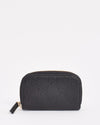 Gucci Black Leather Guccissima Mini Zip Around Wallet
