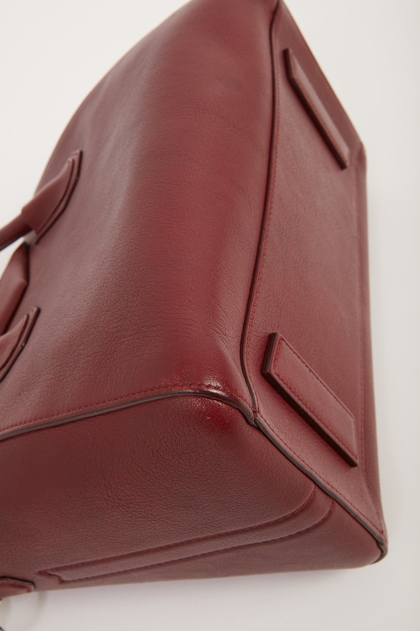 Givenchy Burgundy Grained Leather Small Antigona Bag
