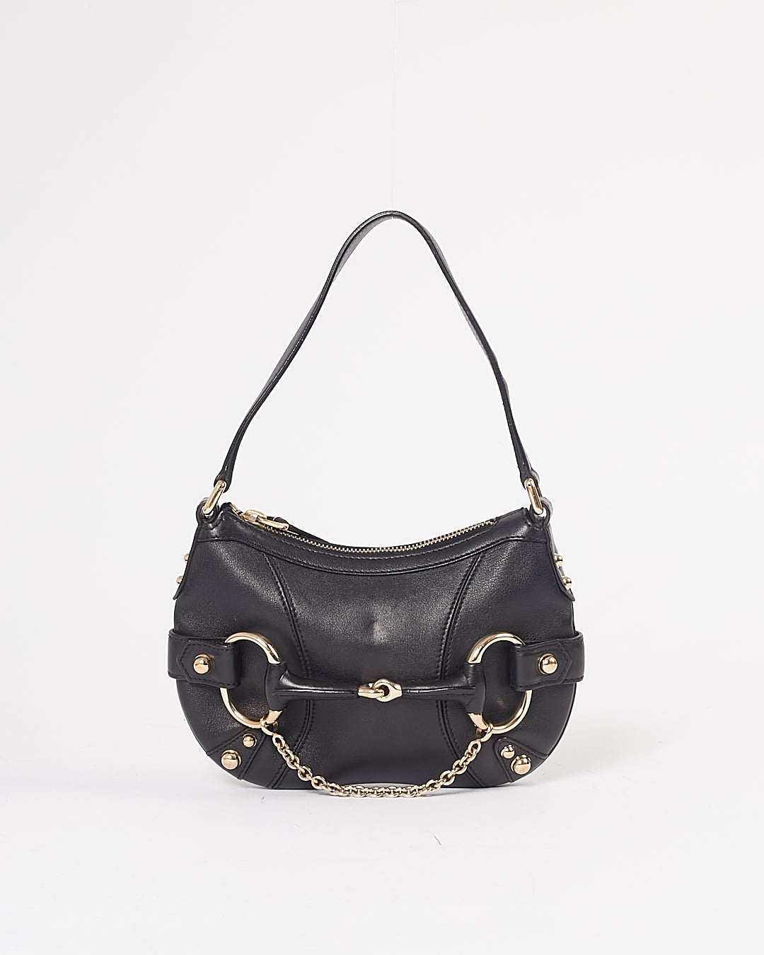 Gucci Black Horsebit Small Shoulder Bag