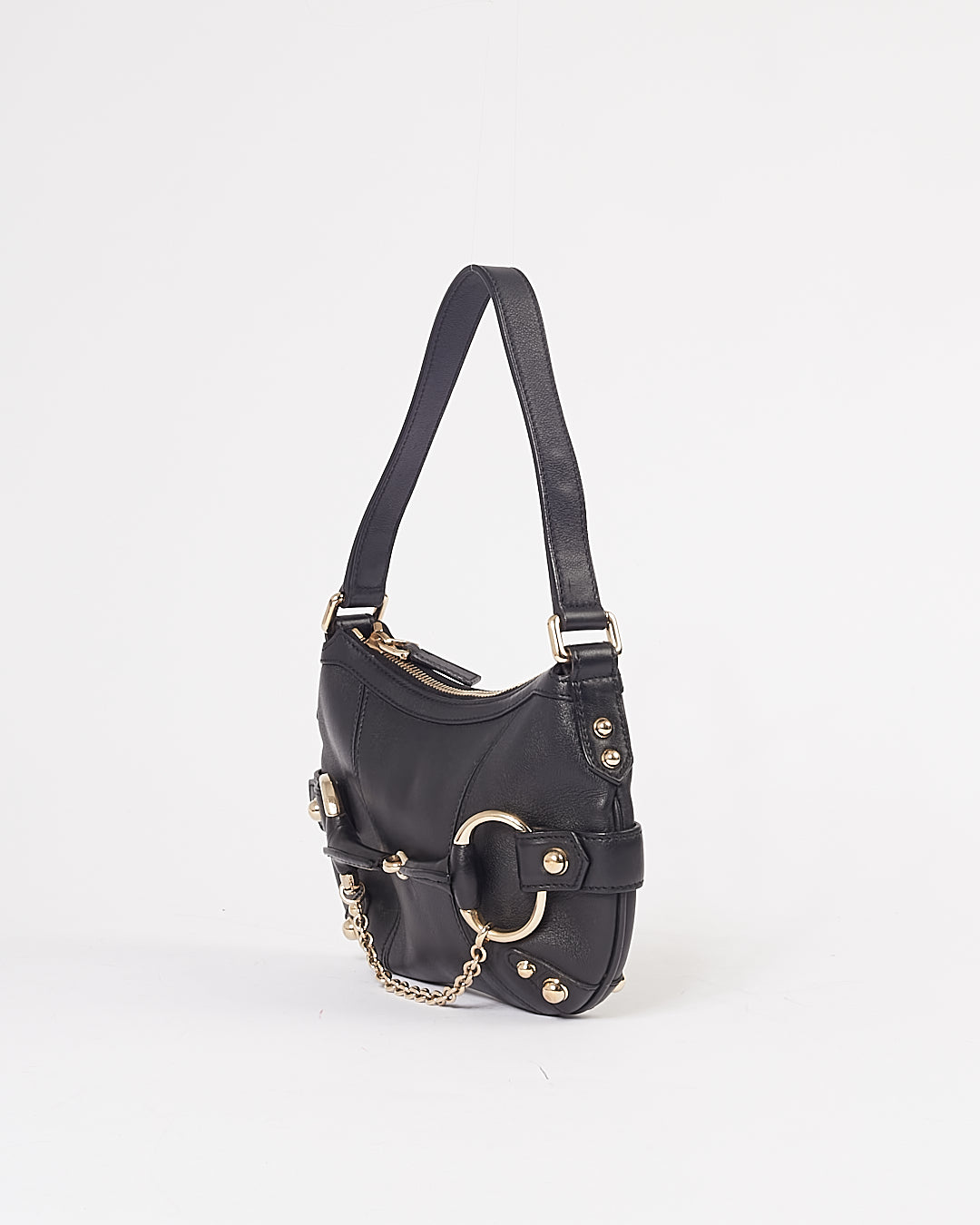 Gucci Black Horsebit Small Shoulder Bag