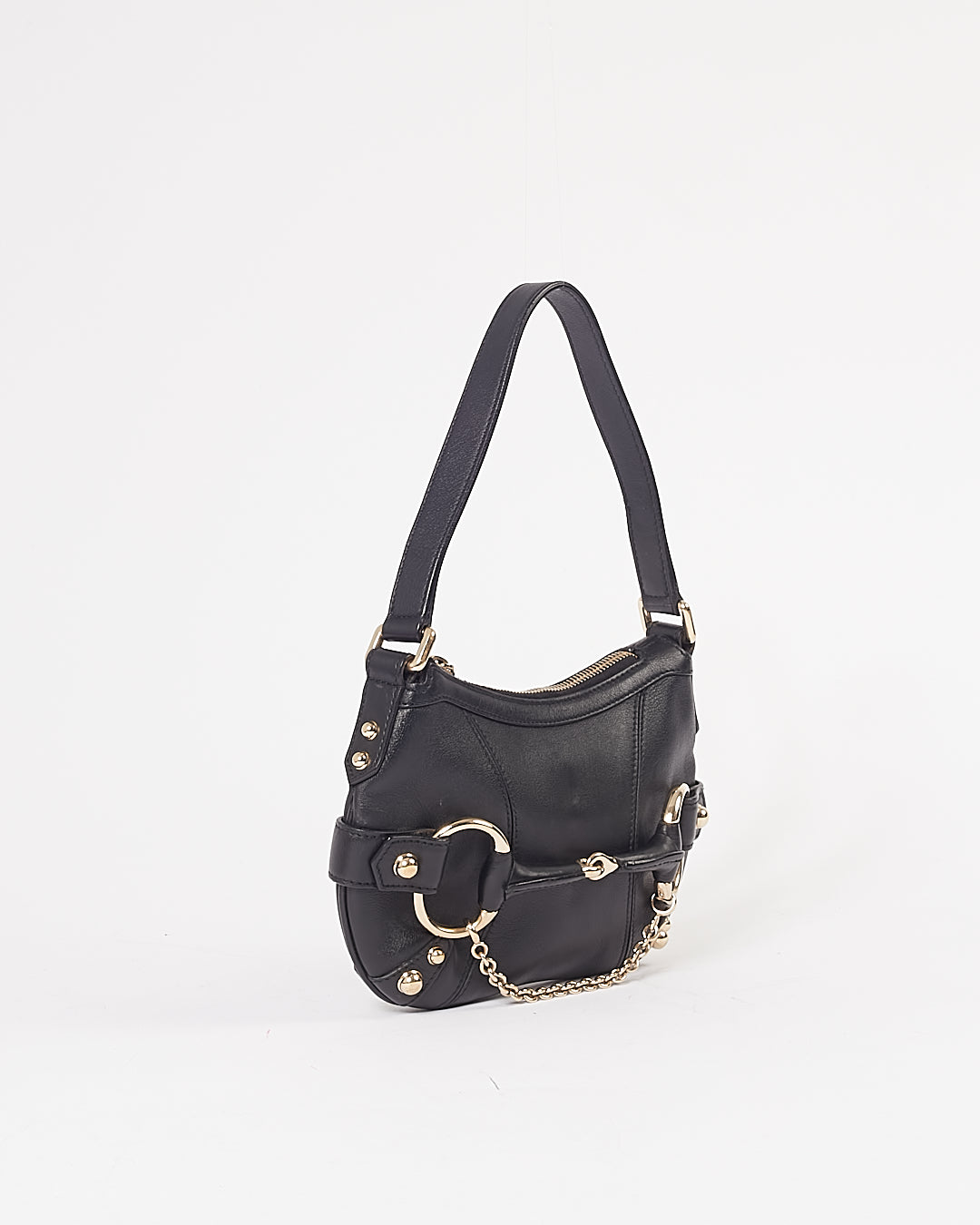Gucci Black Horsebit Small Shoulder Bag