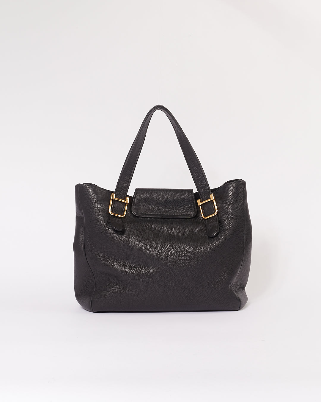 Gucci Black Pebbled Leather Tote Bag