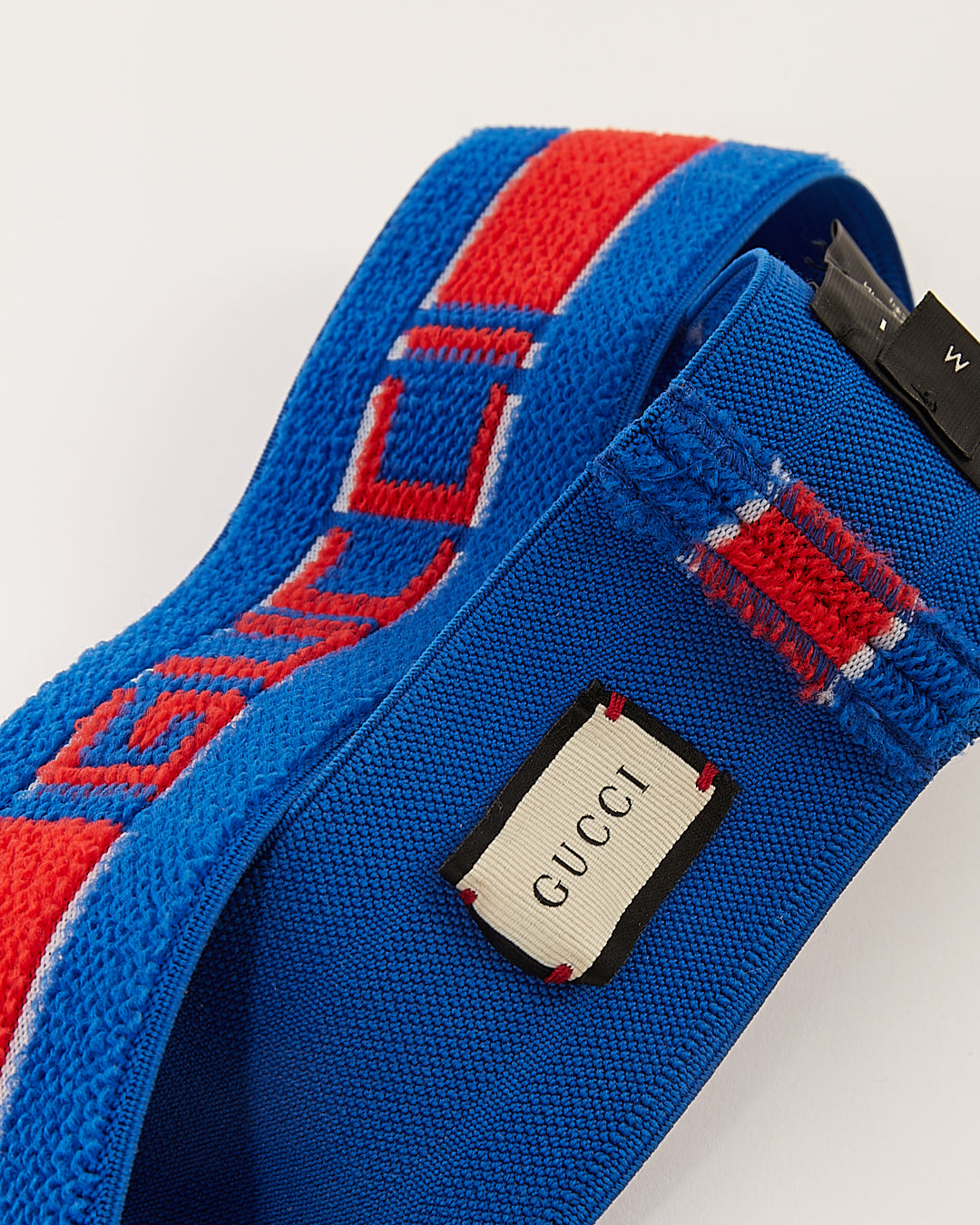 Gucci Blue/Red Elastic Stripe Headband + Wristband Set