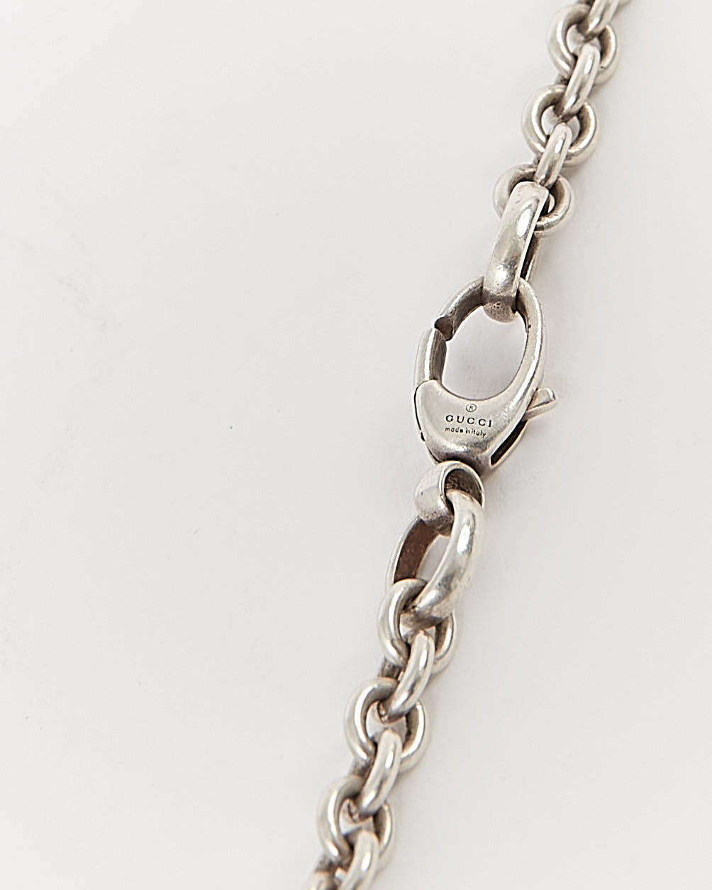 Gucci GG Sterling Silver Interlocking Chain Necklace