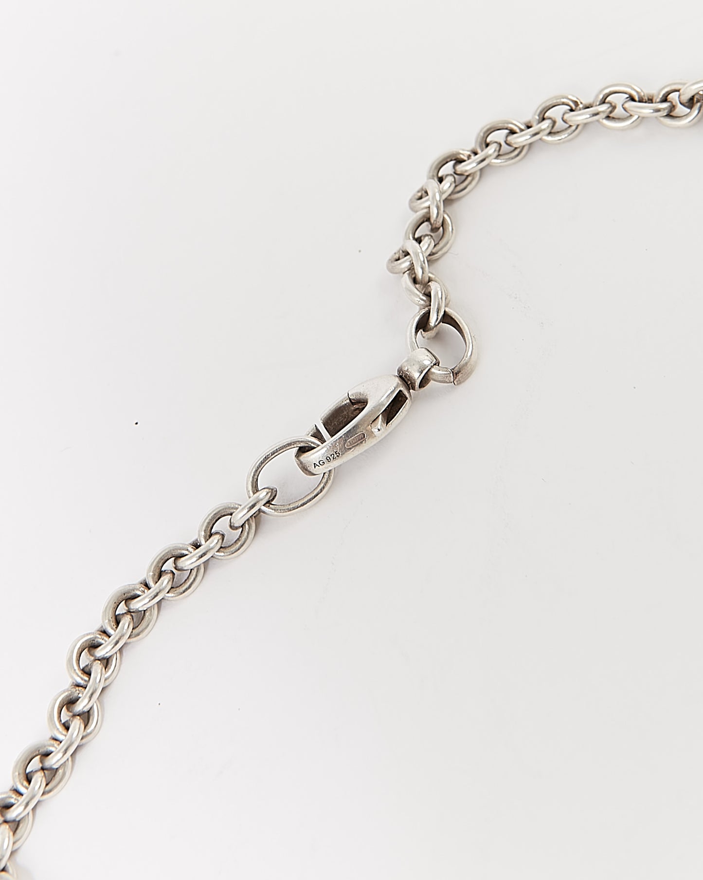 Gucci GG Sterling Silver Interlocking Chain Necklace
