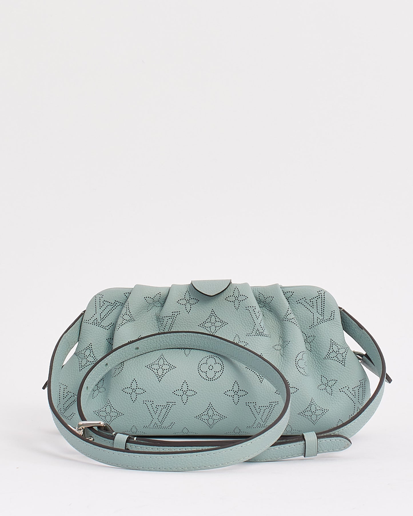 Louis Vuitton Blue Monogram Mahina Leather Scala Mini Pouch with Strap