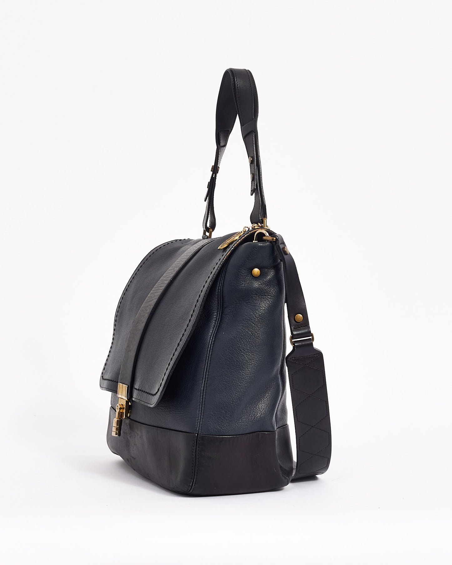 Lanvin Black Leather Shoulder Happy Bag