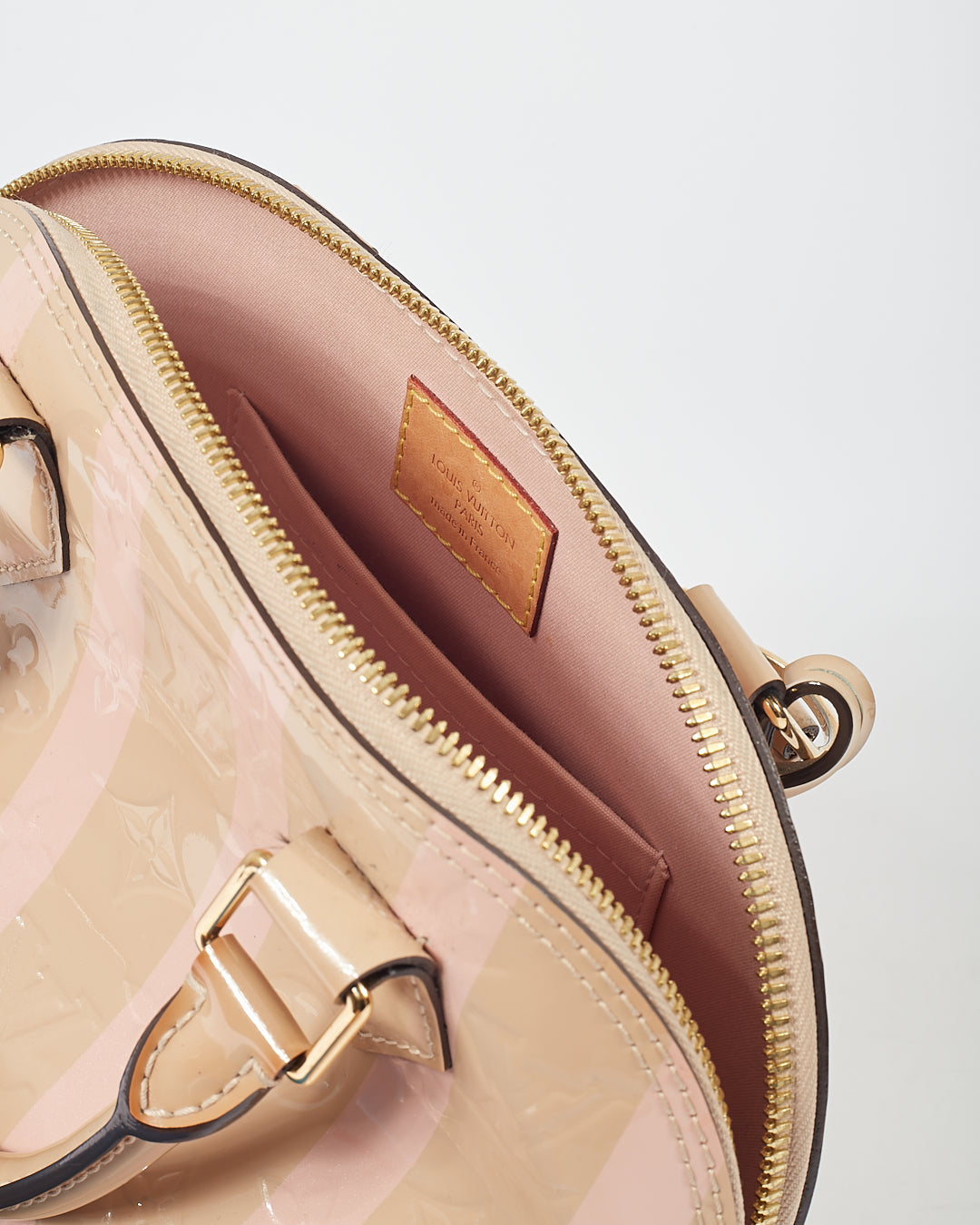 Louis Vuitton Sac Alma BB à rayures beige/rose