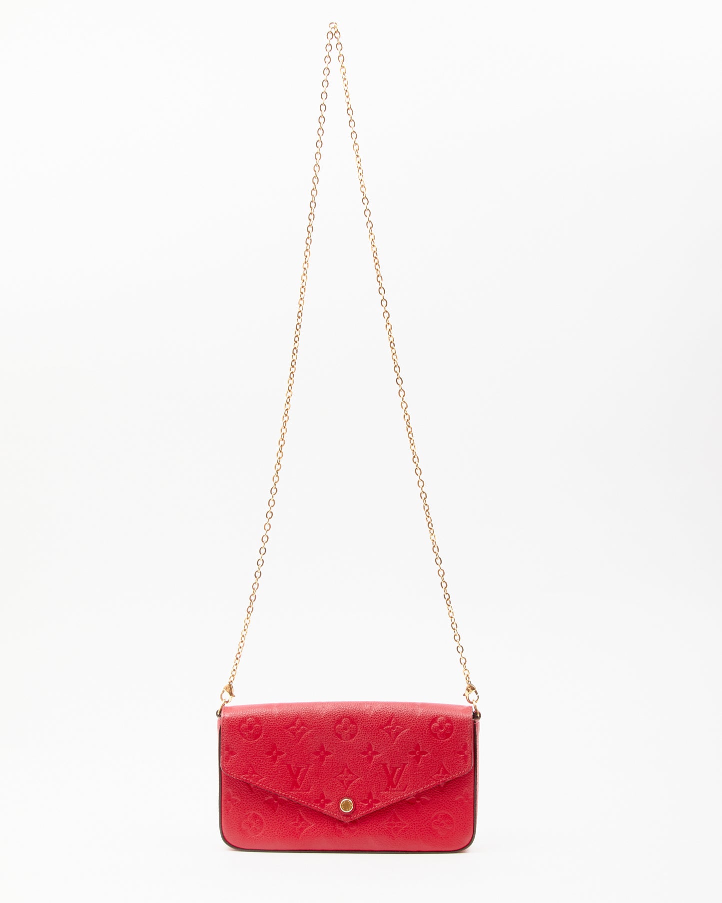 Louis Vuitton Red Monogram Empreinte Felicie Chain Shoulder Bag