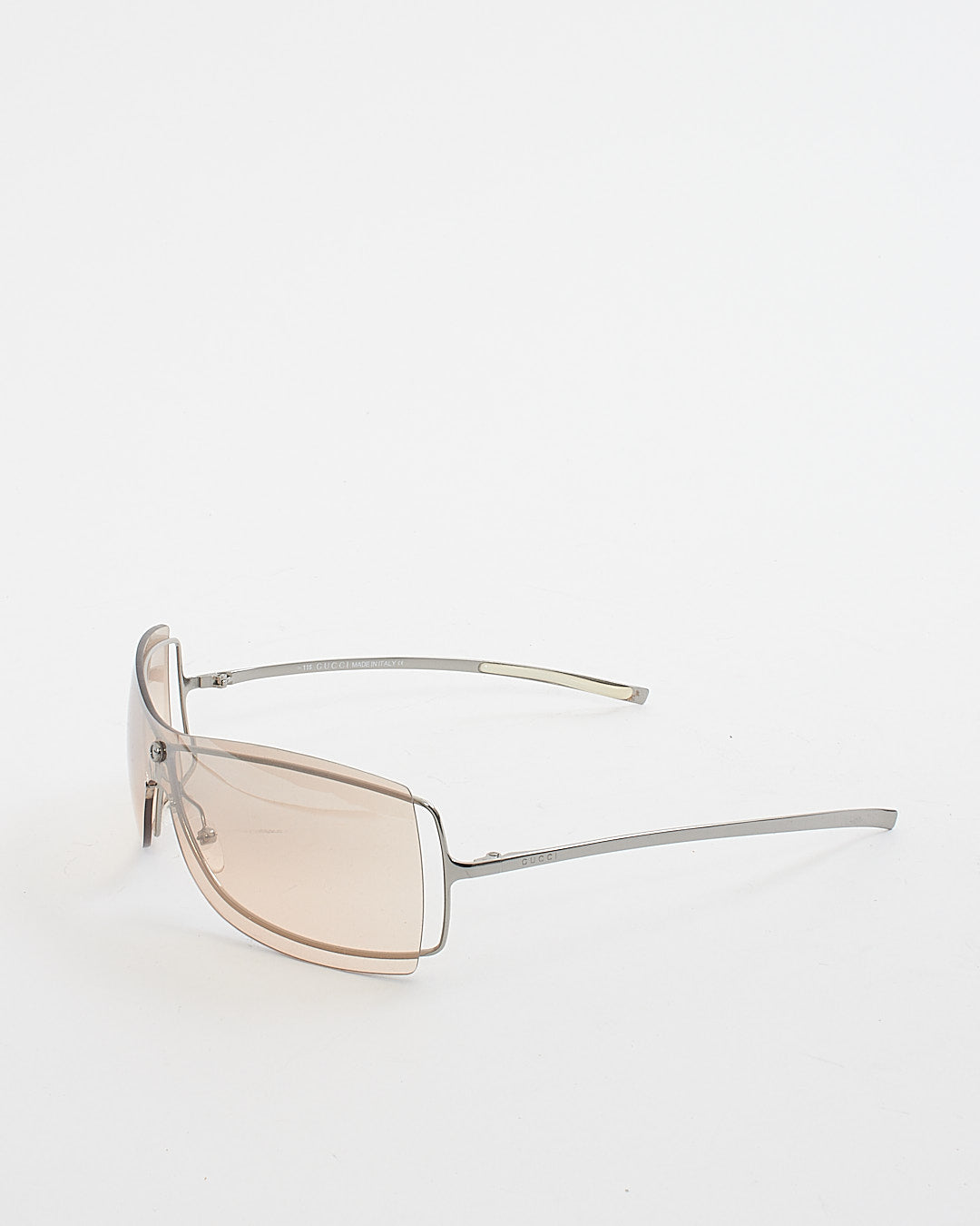 Gucci Clear Brown GG 115 Shield Sunglasses