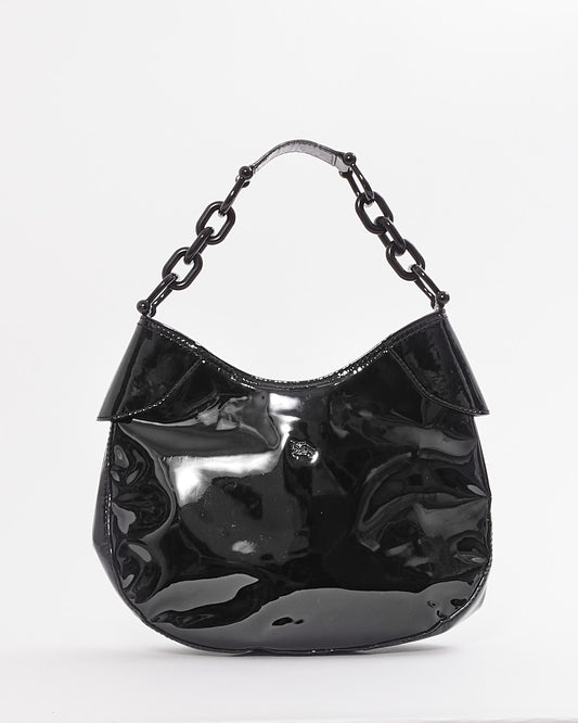 Burberry Black Patent Leather Chain Shoulder Bag