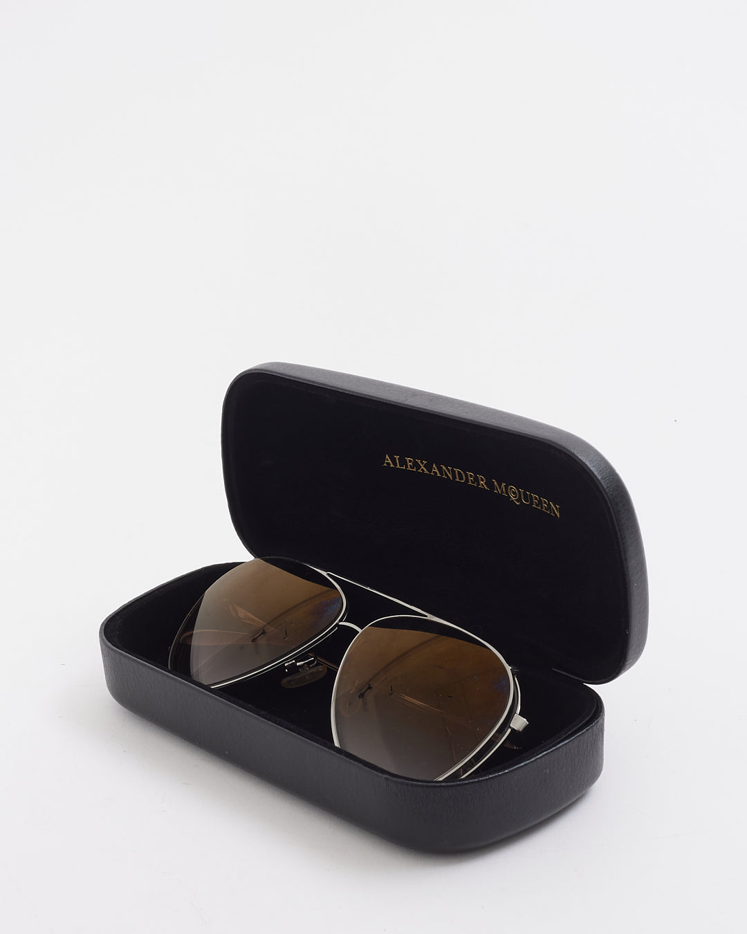 Alexander McQueen Silver Aviator AM0263S Sunglasses