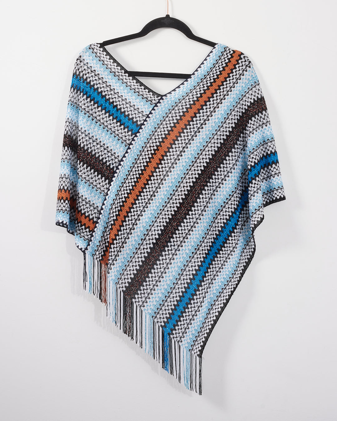 Missoni Écharpe en laine bleue à zigzags multiples