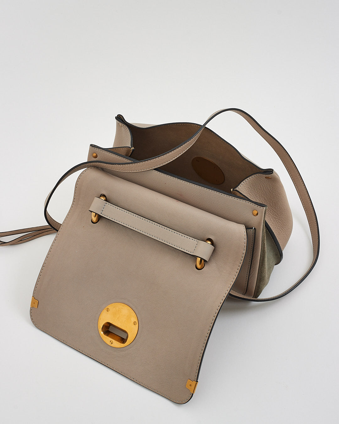 Chloé Grey Leather and Suede Indy Shoulder Bag