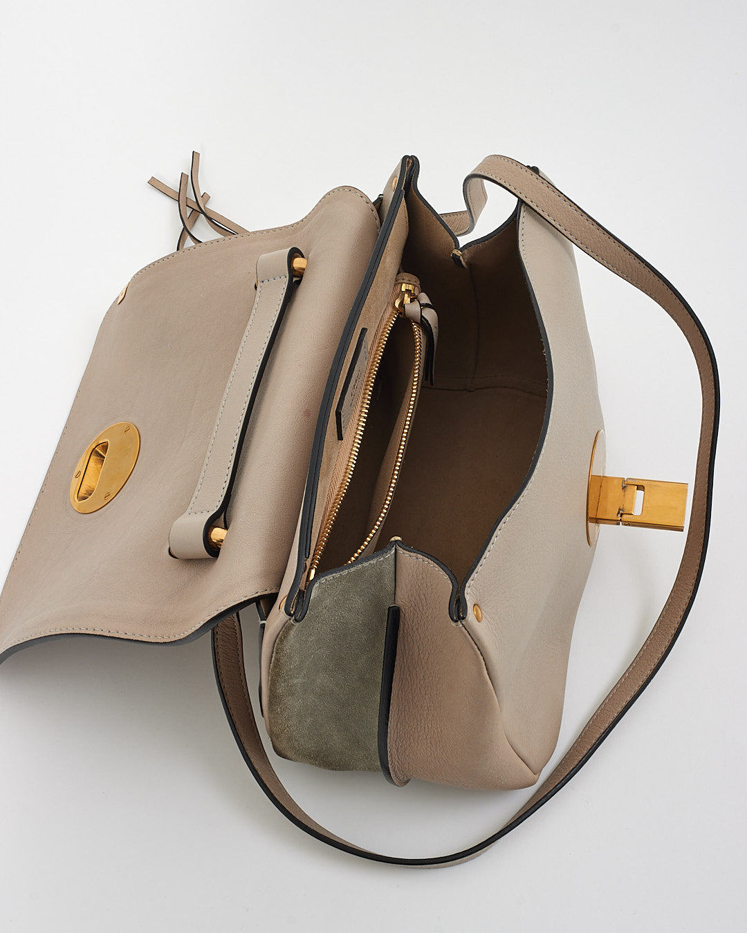 Chloé Grey Leather and Suede Indy Shoulder Bag
