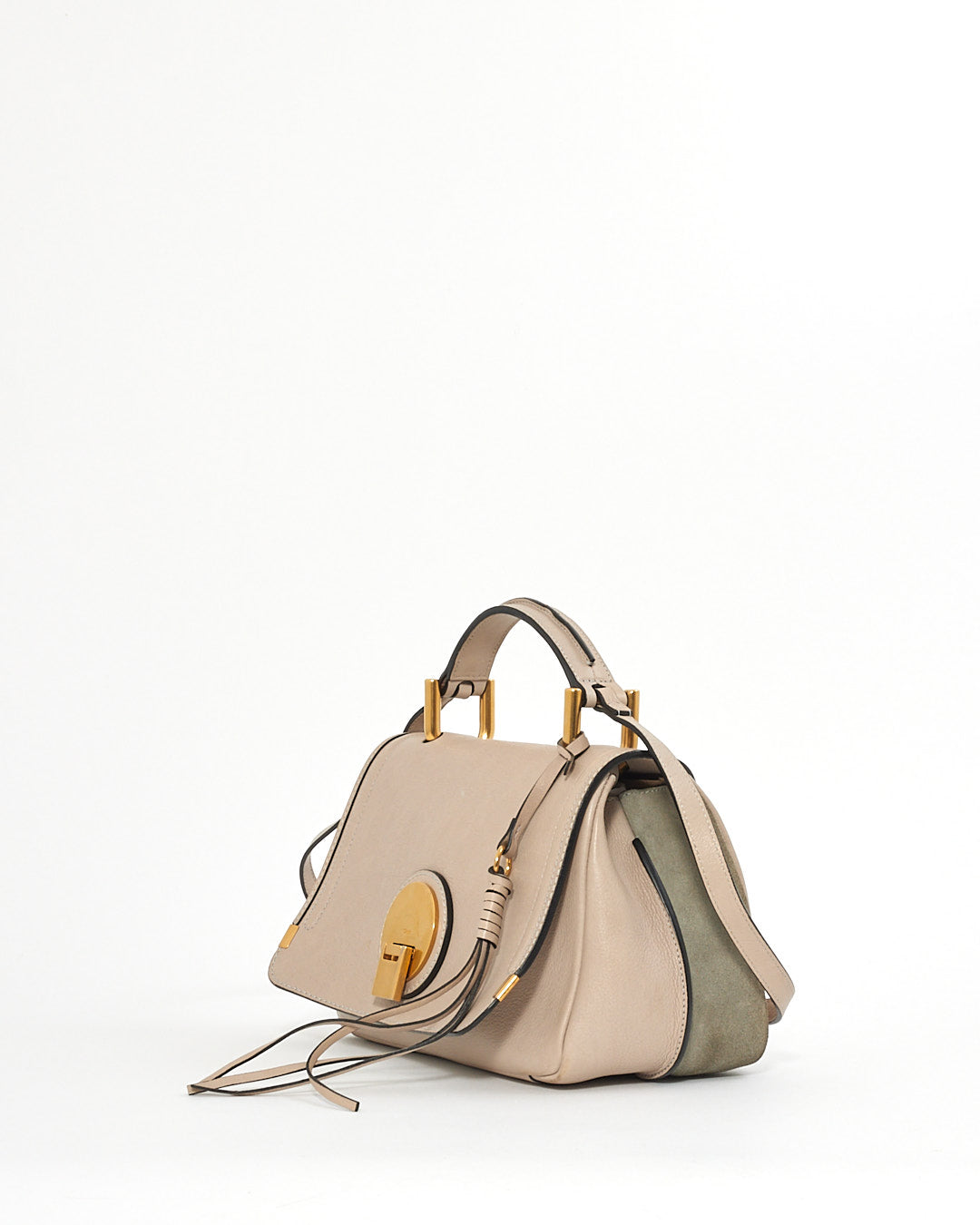 Chloé Grey Leather and Suede Indy Shoulder Bag