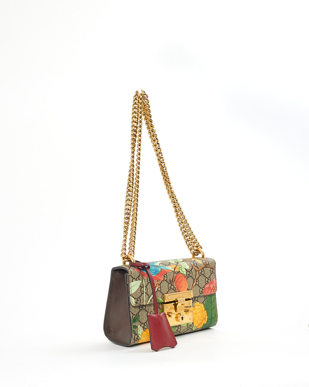 Gucci GG Supreme Monogram Tian (Floral) Small Padlock Shoulder Bag