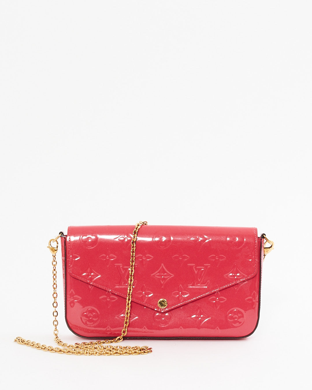 Louis Vuitton Pink Monogram Vernis Felicie Wallet On Chain Bag