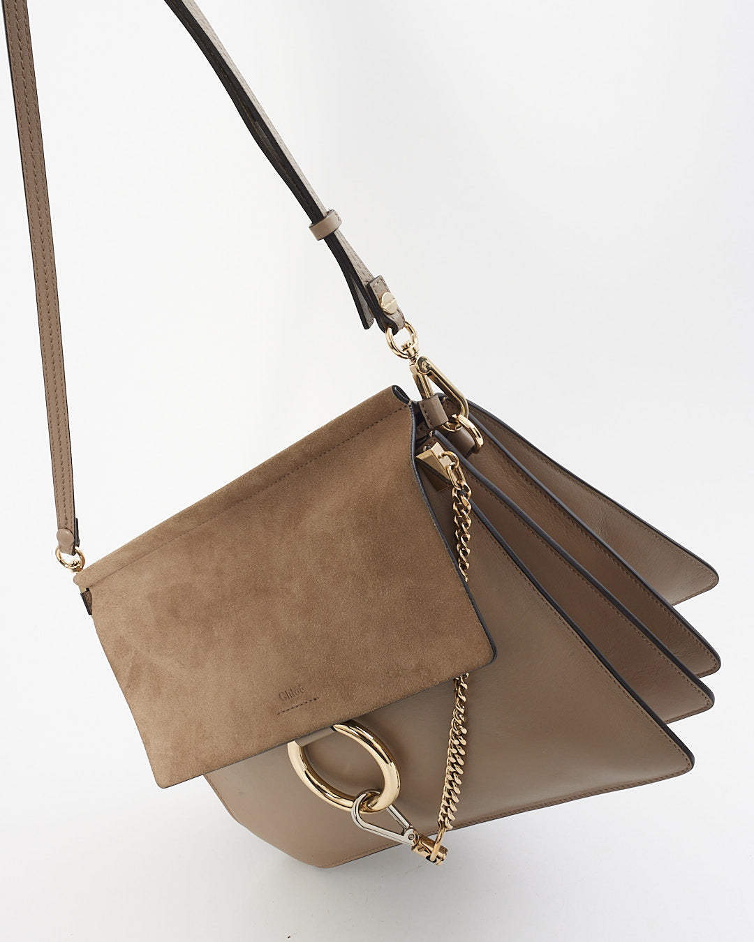 Chloé Grey Leather Medium Faye Shoulder Bag