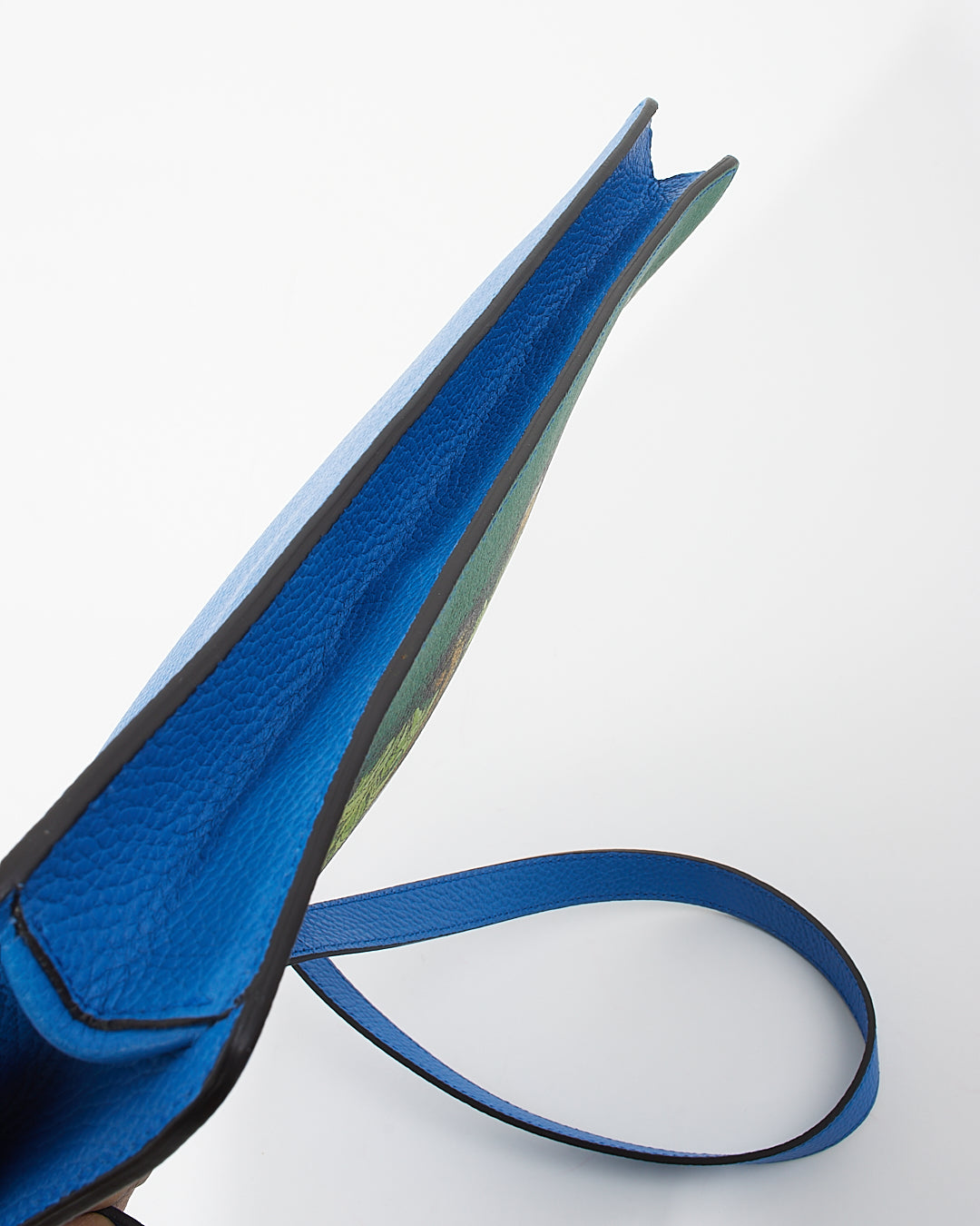 Pochette Gucci en cuir bleu imprimé tigre avec bandoulière