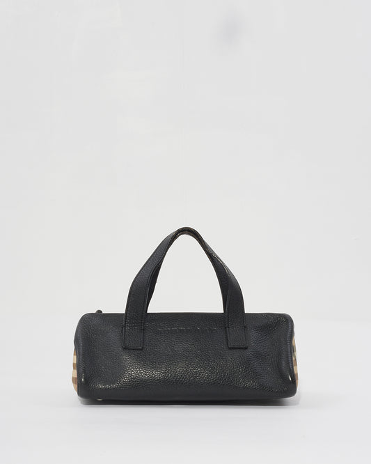 Burberry Black Leather Top Handle Bag