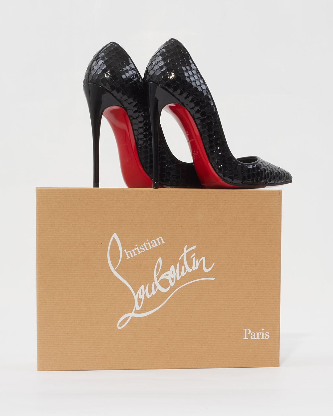 Christian Louboutin Black Patent Leather So Kate 120 Heels- 37